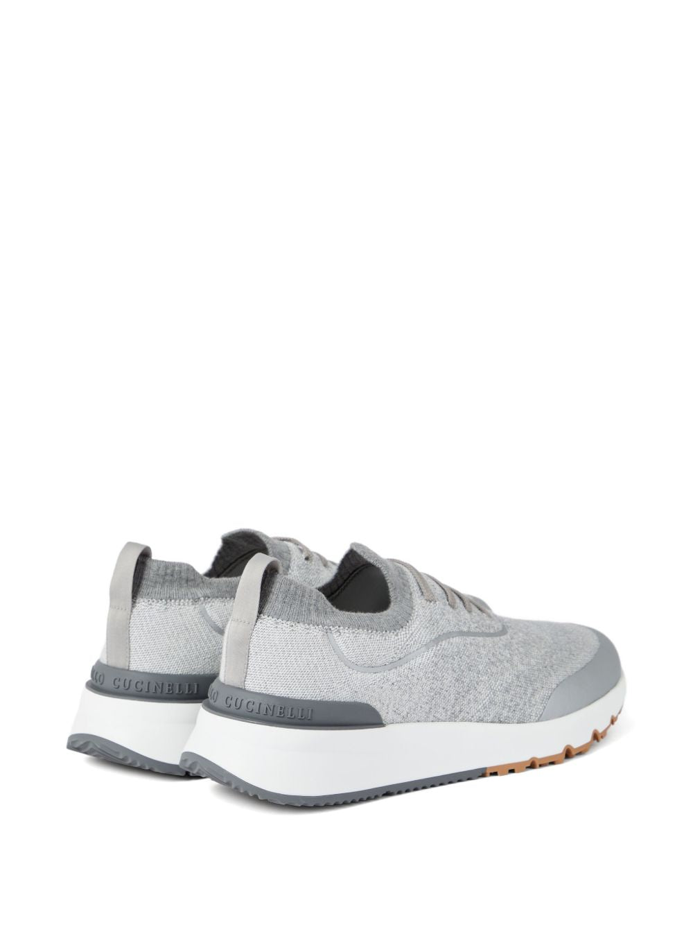 Brunello Cucinelli Grey Knit Sneakers — Men’s Luxury Comfort