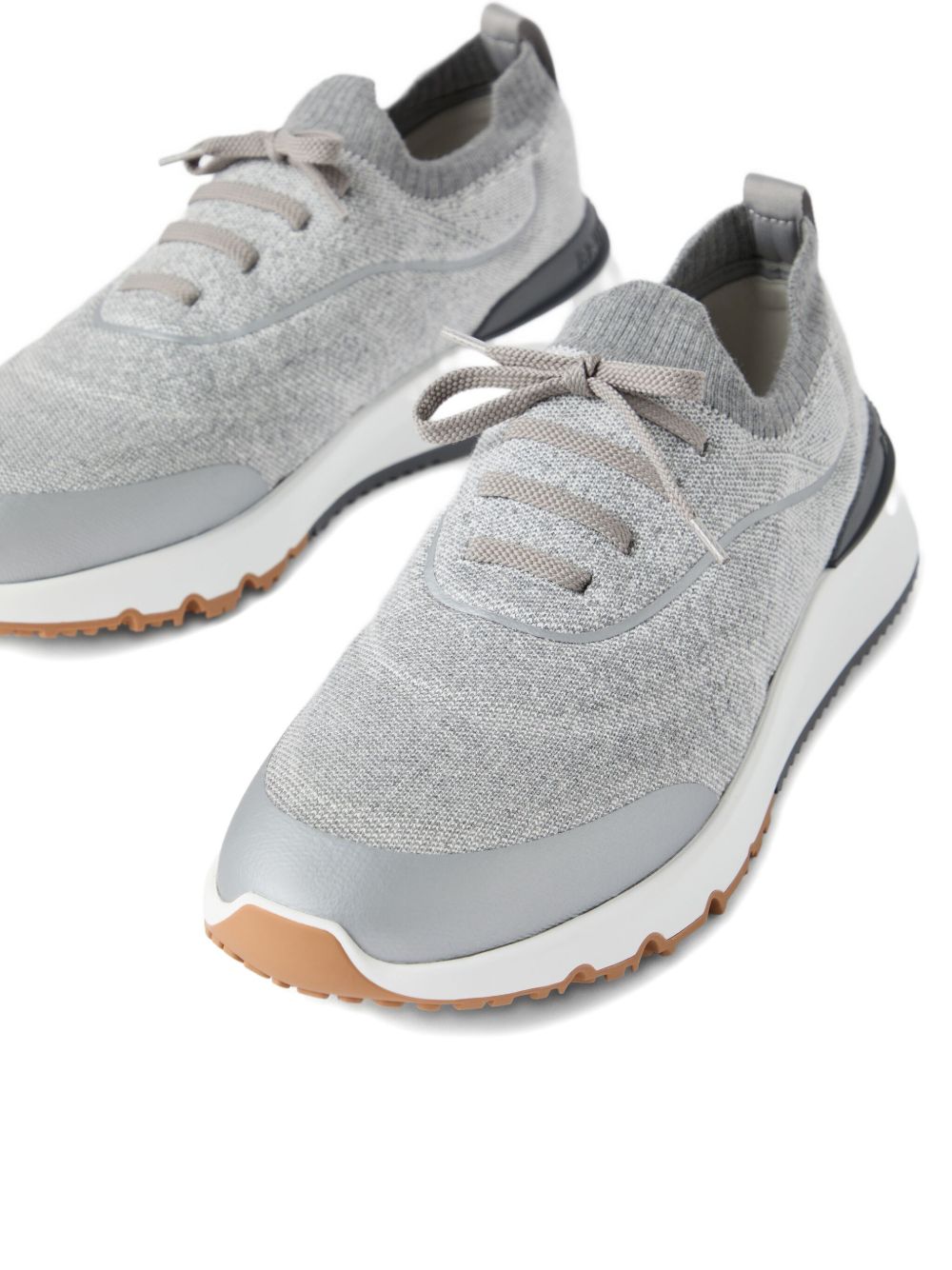 Brunello Cucinelli Grey Knit Sneakers — Men’s Luxury Comfort