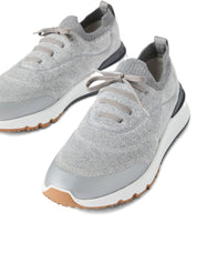Brunello Cucinelli Grey Knit Sneakers — Men’s Luxury Comfort