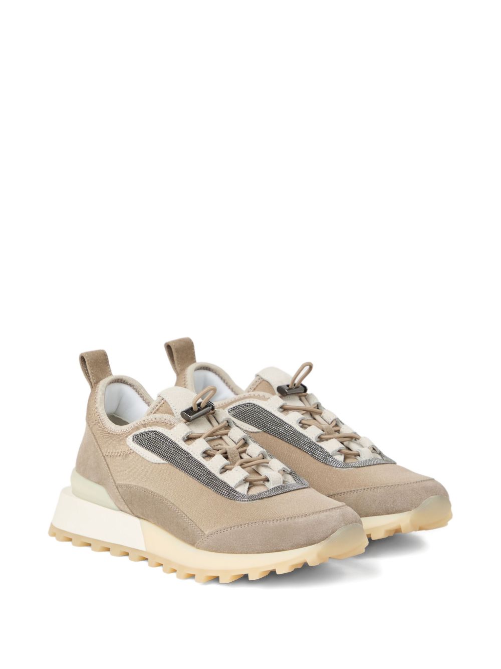 Brunello Cucinelli Beige Leather Sneakers — Women