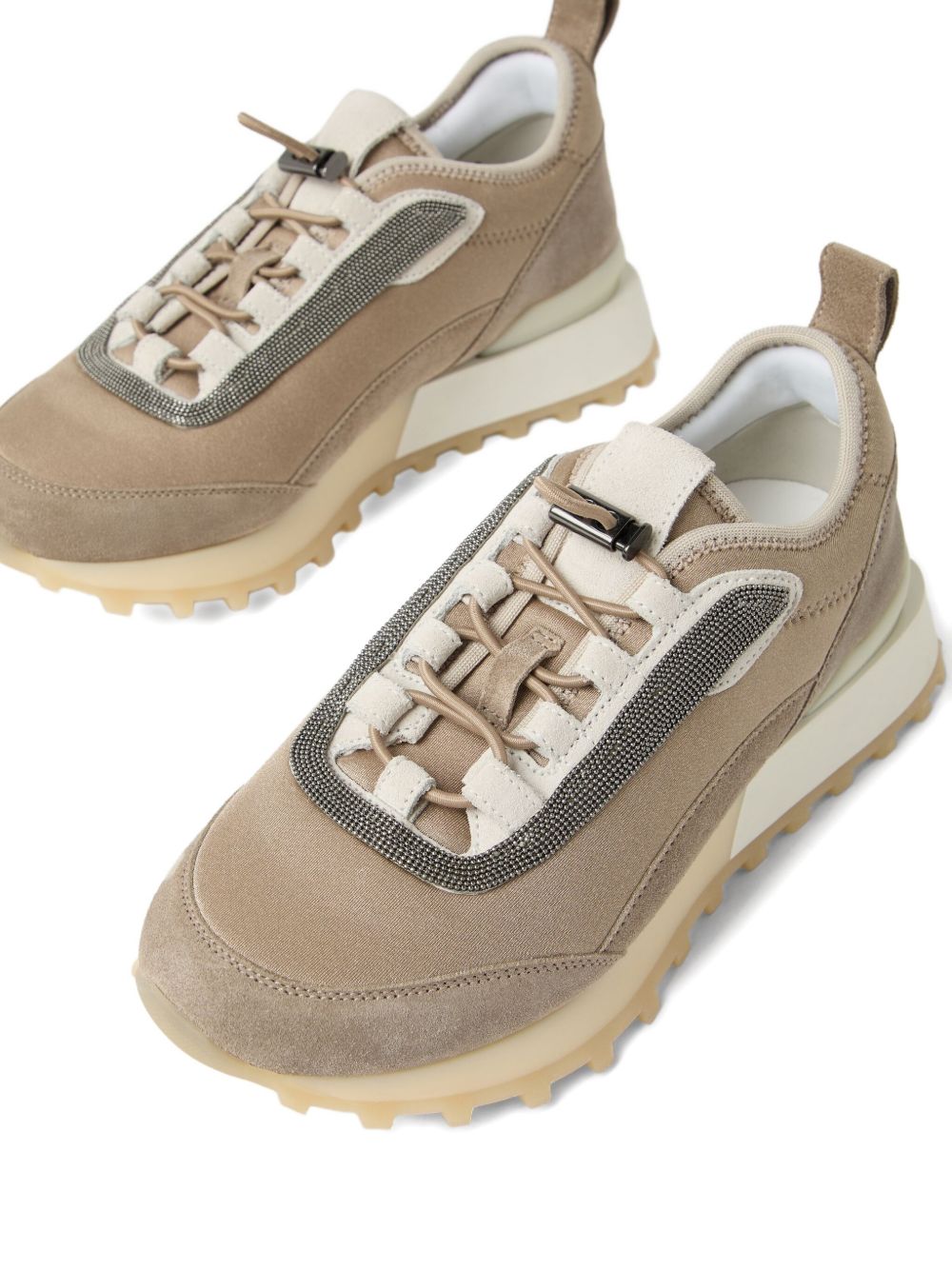 Brunello Cucinelli Beige Leather Sneakers — Women