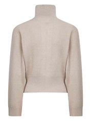 Pulls Brunello Cucinelli Cardigan zippé en cachemire beige