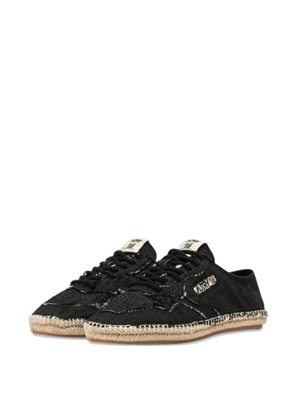 AUTRY Sneakers Black — Espadrilla-Style Canvas Sneakers