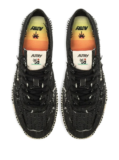 AUTRY Sneakers Black — Espadrilla-Style Canvas Sneakers