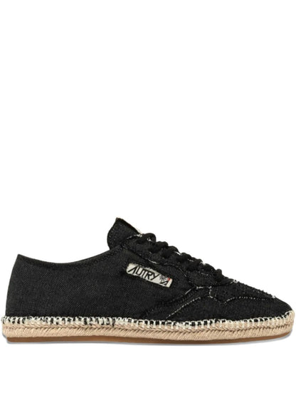 AUTRY Sneakers Black — Espadrilla-Style Canvas Sneakers