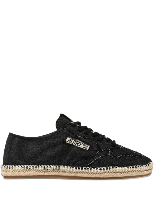 AUTRY Sneakers Black — Espadrilla-Style Canvas Sneakers