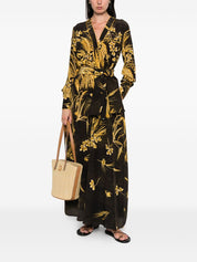 FRS. Robes longues en soie mélangée jaune