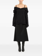 Pulls MM6 Maison Margiela en coton noir à motifs superposés