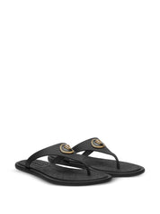 Versace Sandals Black thong style