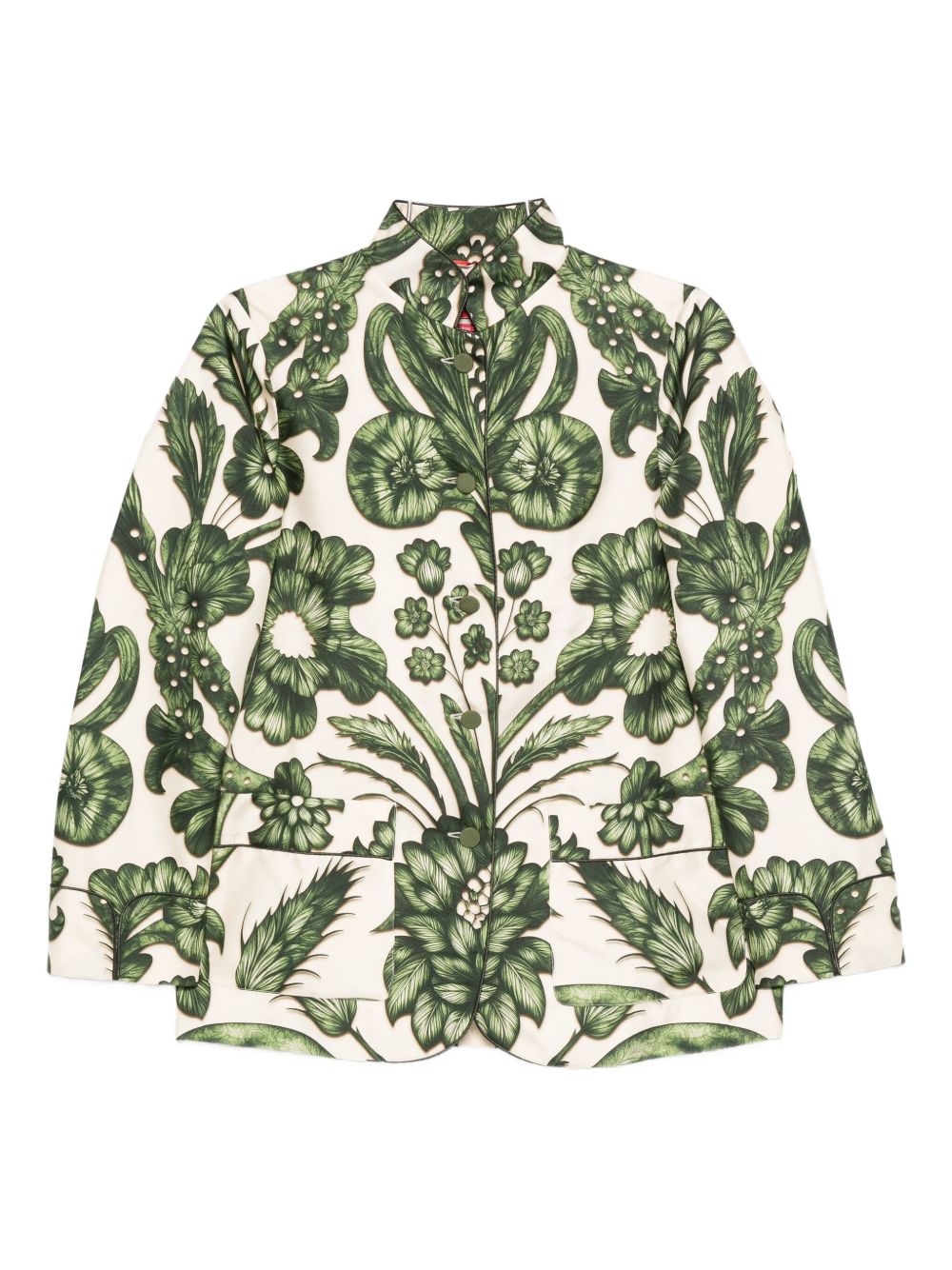 F.R.S . Shirts Green silk floral print