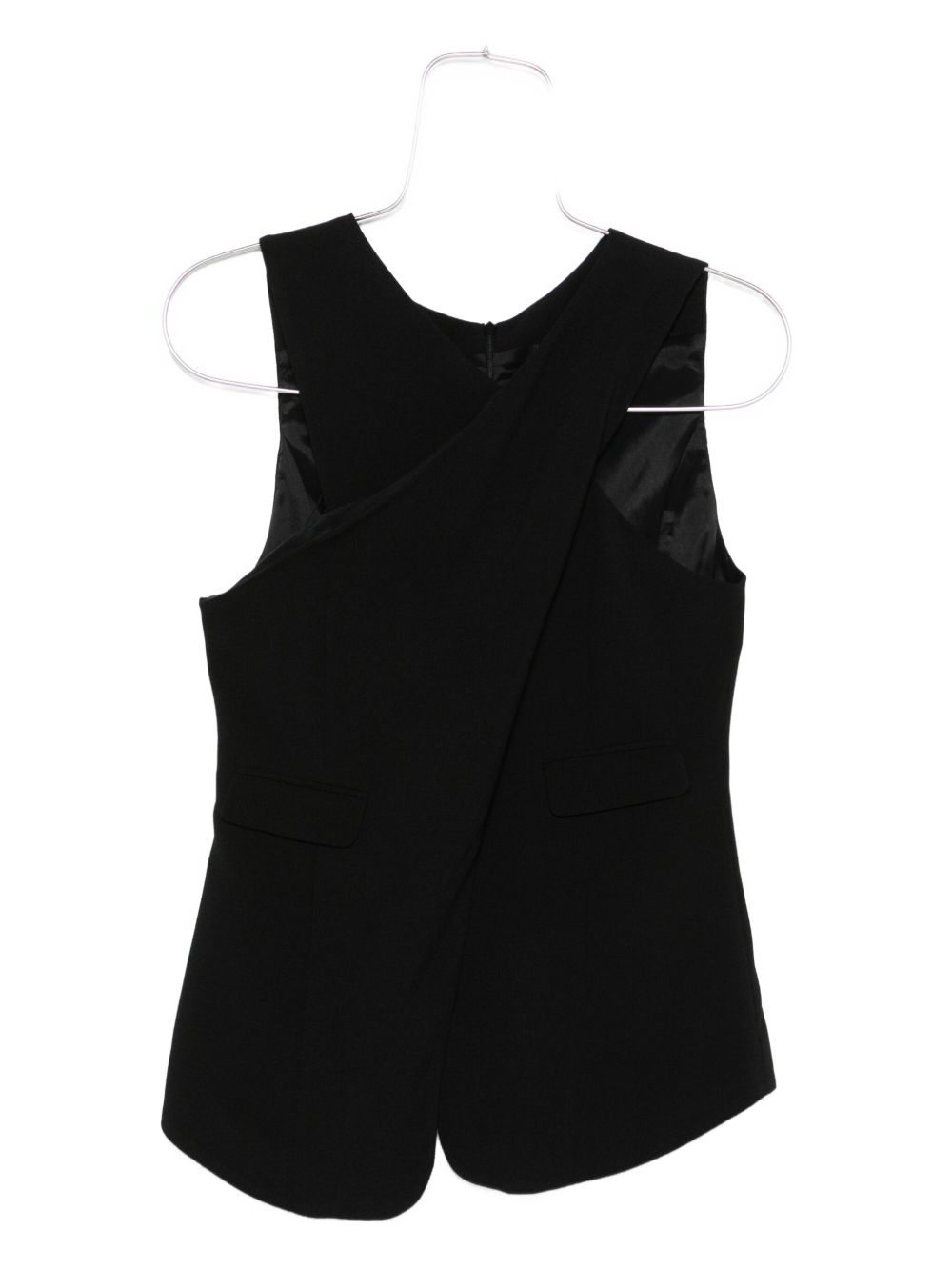 Emporio Armani Top Black — Draped Luxury Topwear
