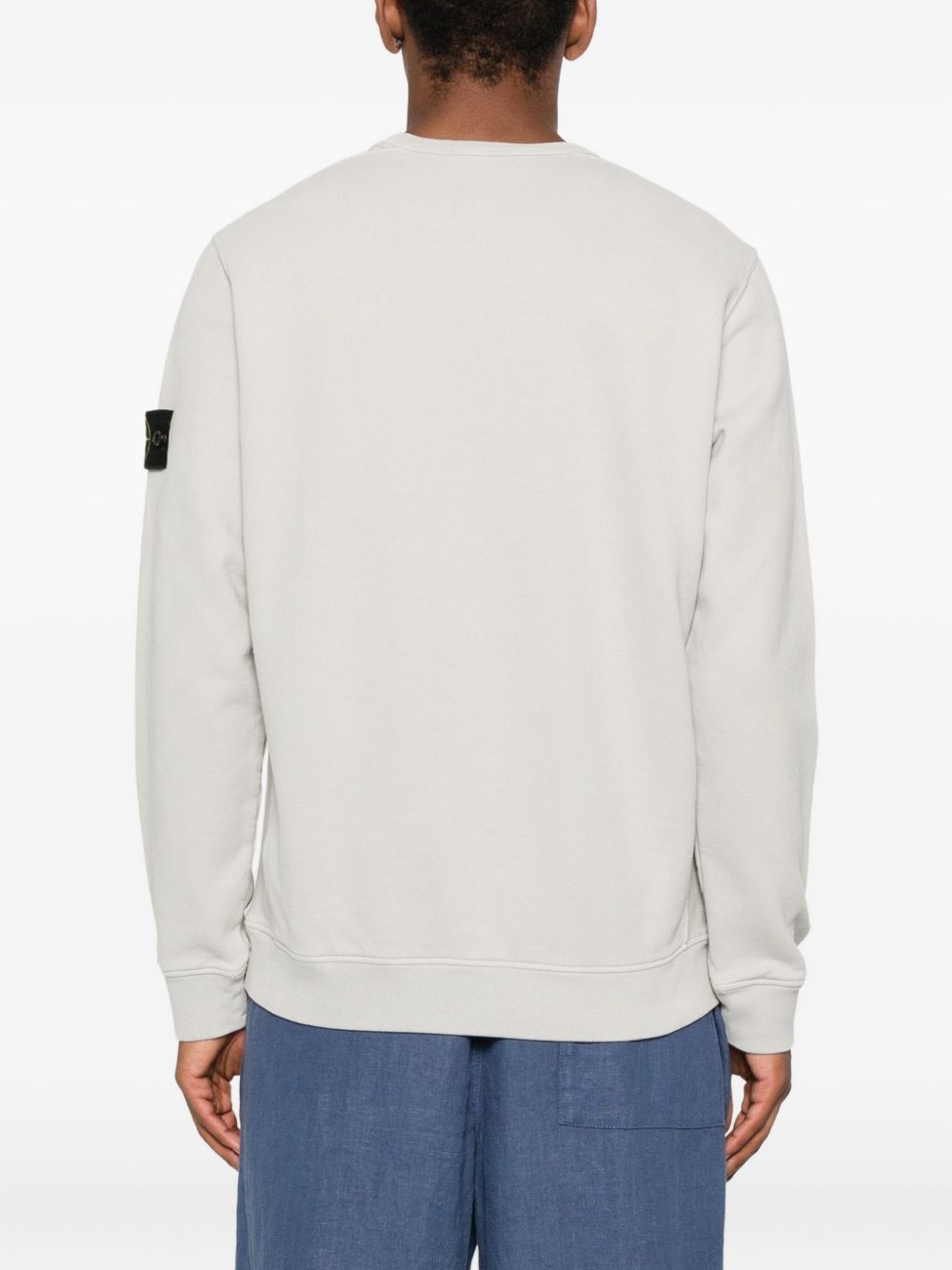 Stone Island Light Grey Cotton Sweater