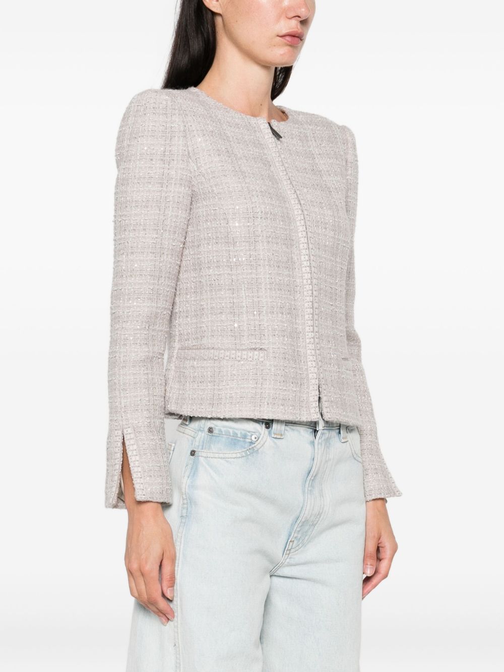 Emporio Armani Grey Jacket — Wool‑Blend Blazer for Women