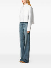 Ami Paris Shirts White cotton cropped shirt
