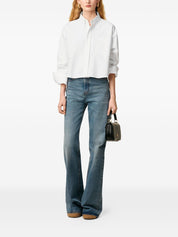 Ami Paris Shirts White cotton cropped shirt