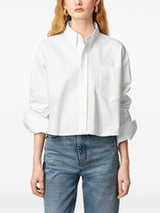 Ami Paris Shirts White cotton cropped shirt