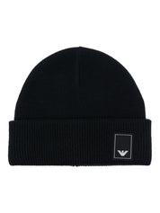 Emporio Armani Blue Wool Beanie — Luxury Knit Hat