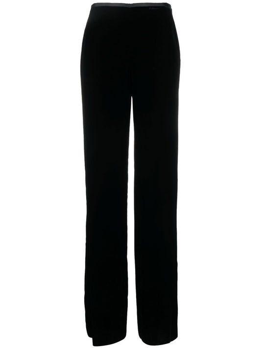 Emporio Armani trousers black — refined straight‑leg tailoring