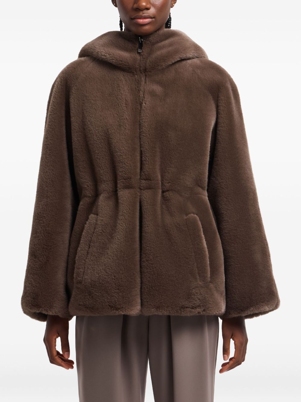 Emporio Armani Dove Grey Quilted Hooded Jacket