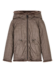 Emporio Armani Dove Grey Quilted Hooded Jacket