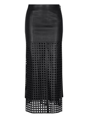 Emporio Armani 032C Skirts Black leather midi