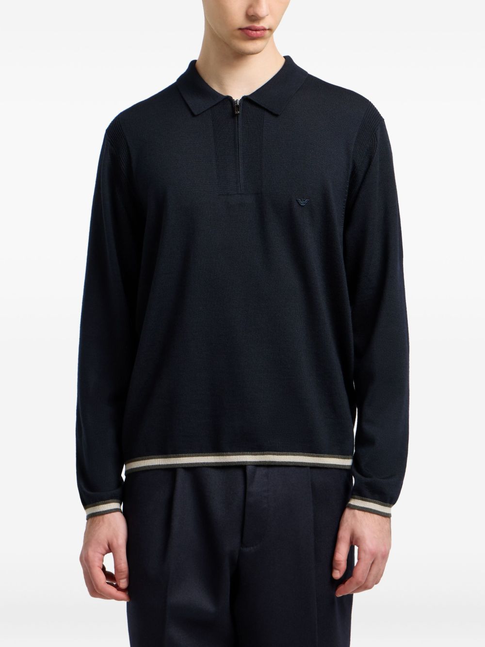 Emporio Armani T-shirts and Polos Blue wool polo shirt