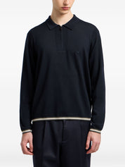 Emporio Armani T-shirts and Polos Blue wool polo shirt