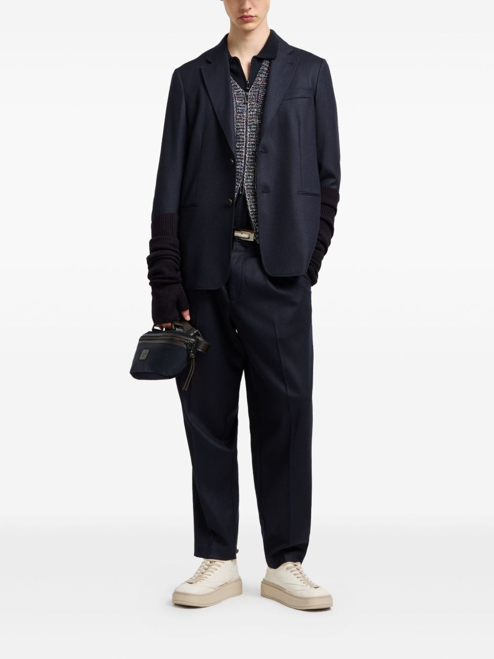 Emporio Armani T-shirts and Polos Blue wool polo shirt