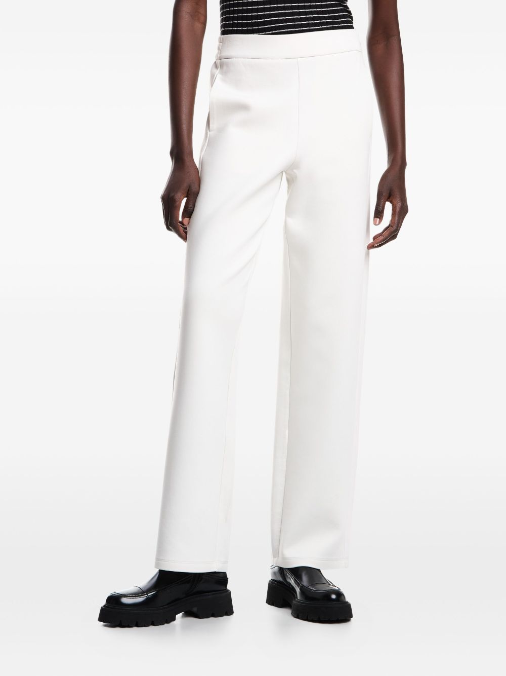 Emporio Armani Trousers Ivory — Straight‑Leg Luxury
