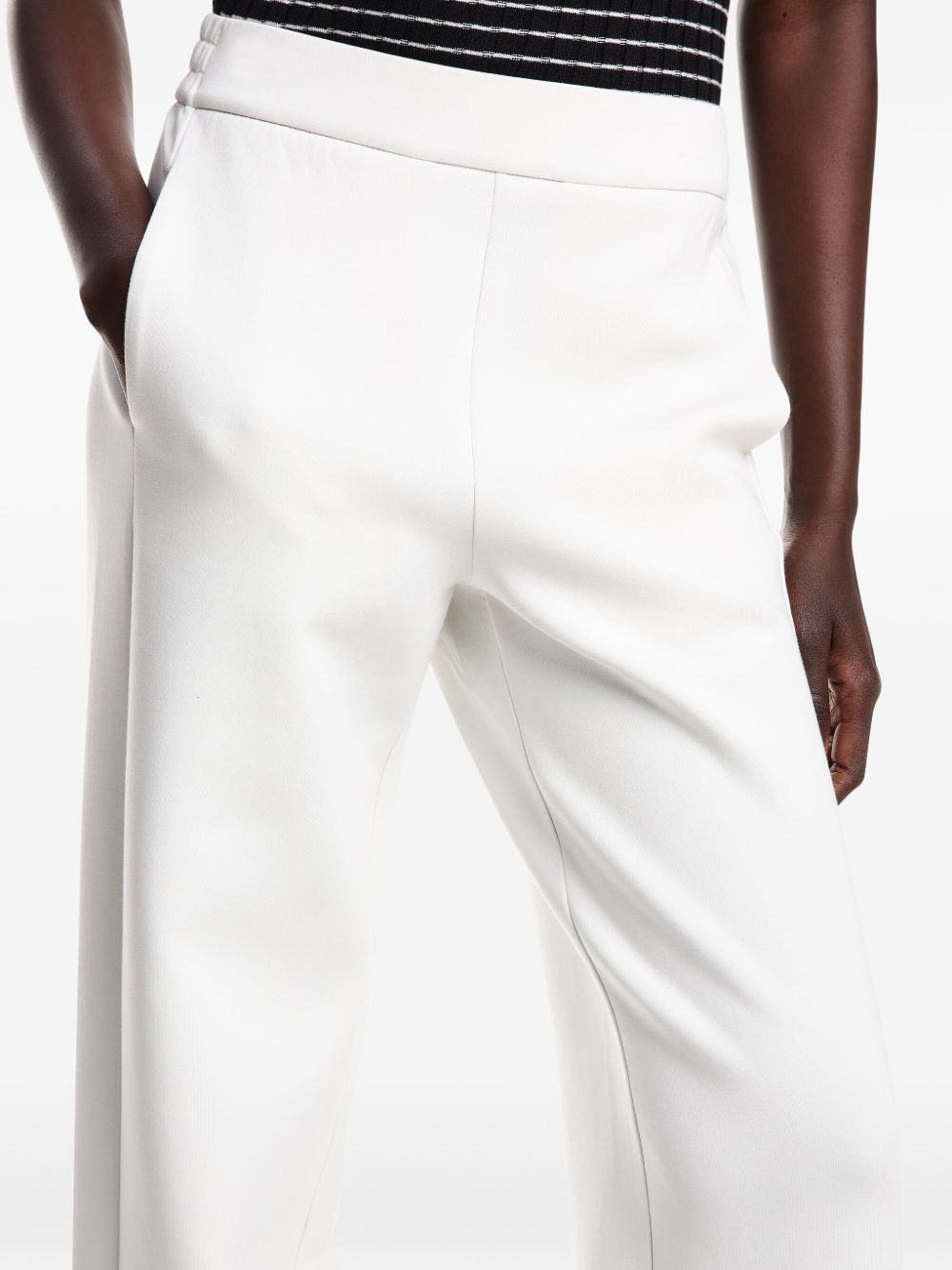 Emporio Armani Trousers Ivory — Straight‑Leg Luxury