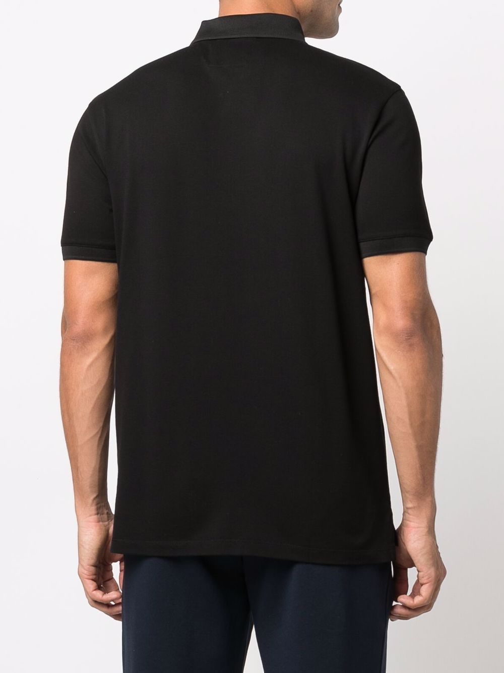Emporio Armani Black Cotton Polo Shirt