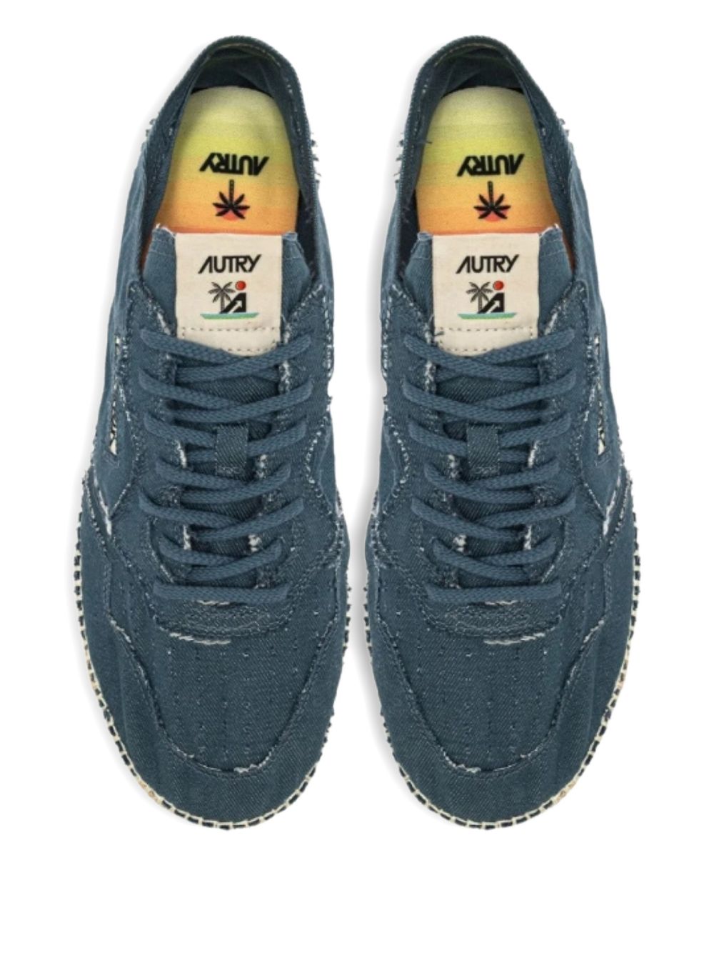 AUTRY Sneakers Clear Blue — Canvas Elegance for Men