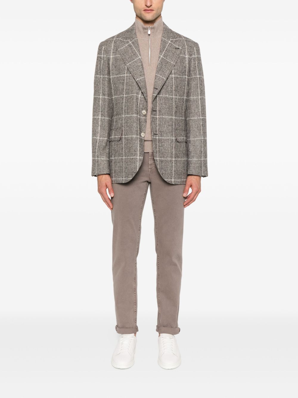 Pantalon Brunello Cucinelli en coton gris tourterelle