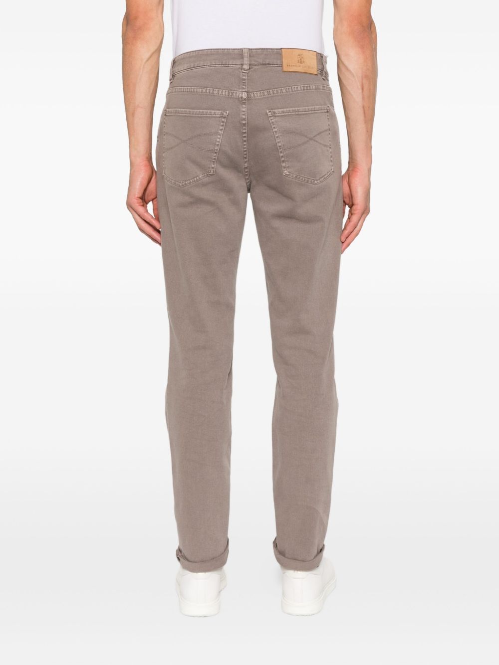 Pantalon Brunello Cucinelli en coton gris tourterelle