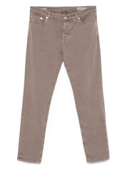 Pantalon Brunello Cucinelli en coton gris tourterelle