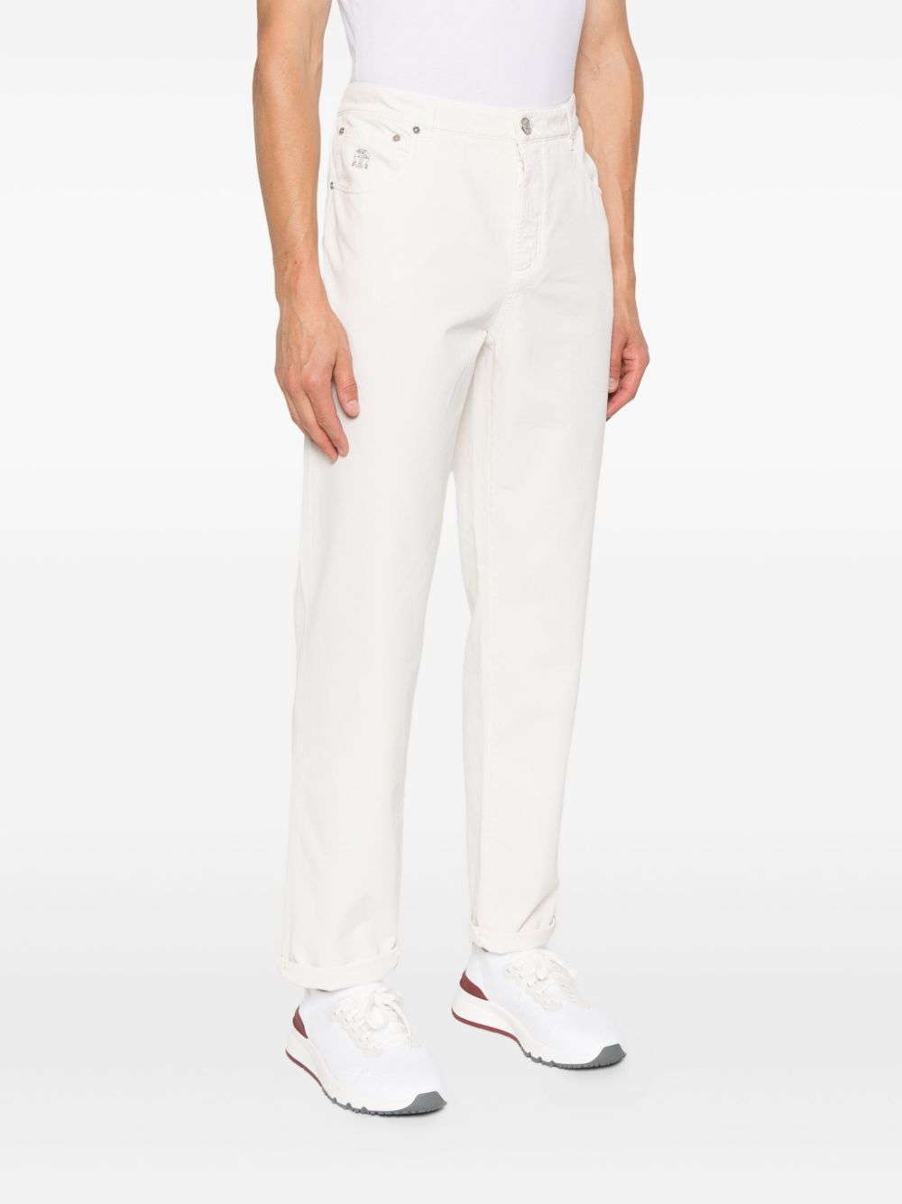 Pantalon Brunello Cucinelli en coton blanc
