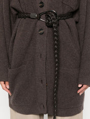 Brunello Cucinelli Brown Cashmere V‑Neck Cardigan