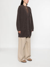 Brunello Cucinelli Brown Cashmere V‑Neck Cardigan