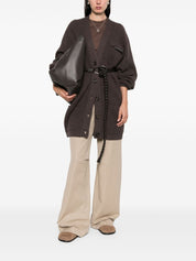 Brunello Cucinelli Brown Cashmere V‑Neck Cardigan