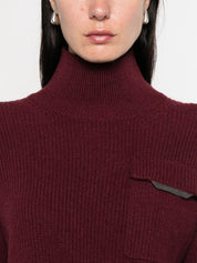 Bordeaux Cashmere Turtleneck Sweater — Brunello Cucinelli