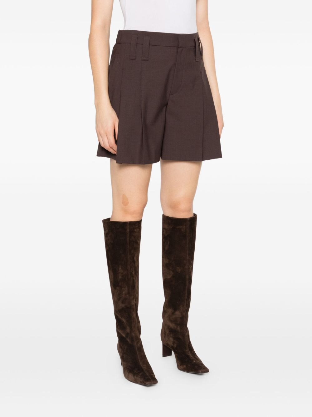 Brunello Cucinelli Brown Wool-Blend Shorts