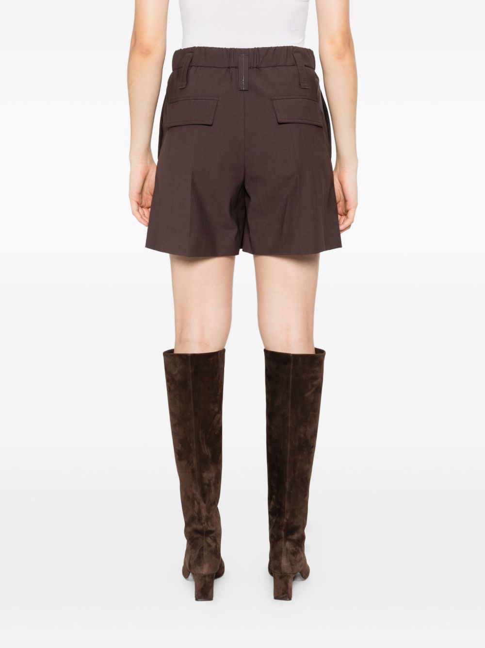Brunello Cucinelli Brown Wool-Blend Shorts