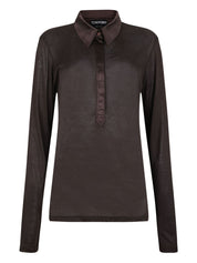 T-shirts et polos Tom Ford Polo en soie marron