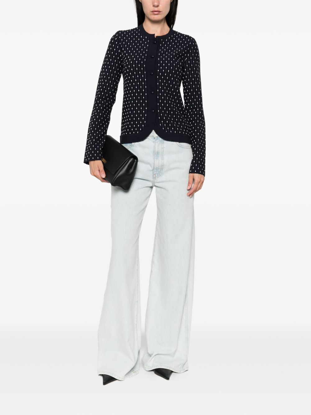 Blue Emporio Armani Crewneck Cardigan — Women’s Sweater