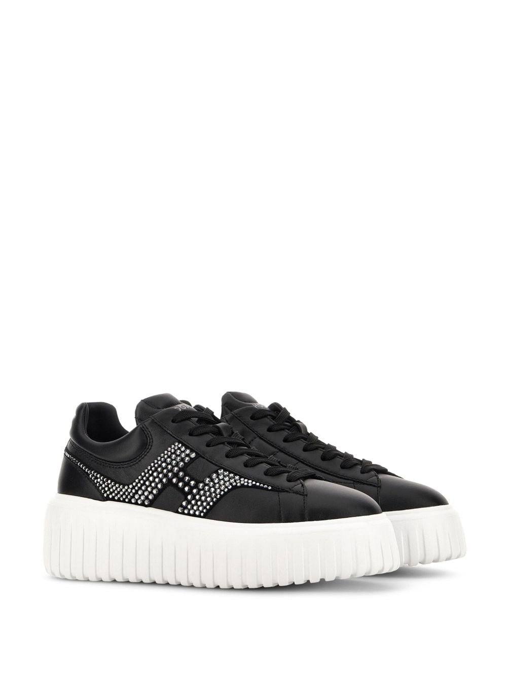HOGAN PRE Sneakers Black — Leather Flatform Sneakers
