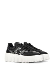 HOGAN PRE Sneakers Black — Leather Flatform Sneakers