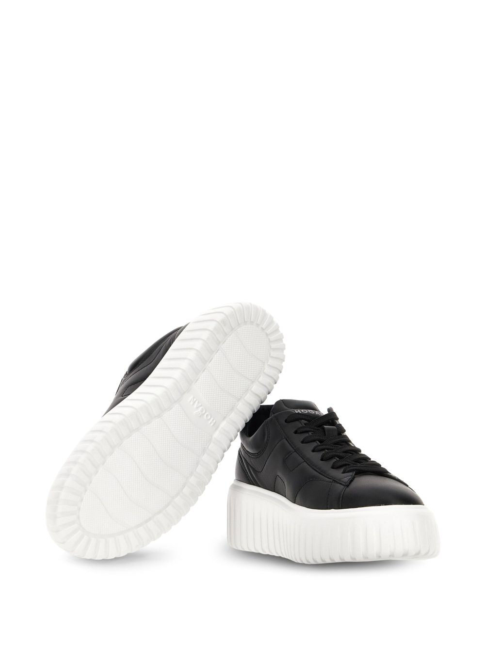 HOGAN PRE Sneakers Black — Leather Flatform Sneakers
