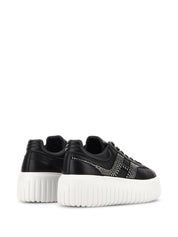 HOGAN PRE Sneakers Black — Leather Flatform Sneakers