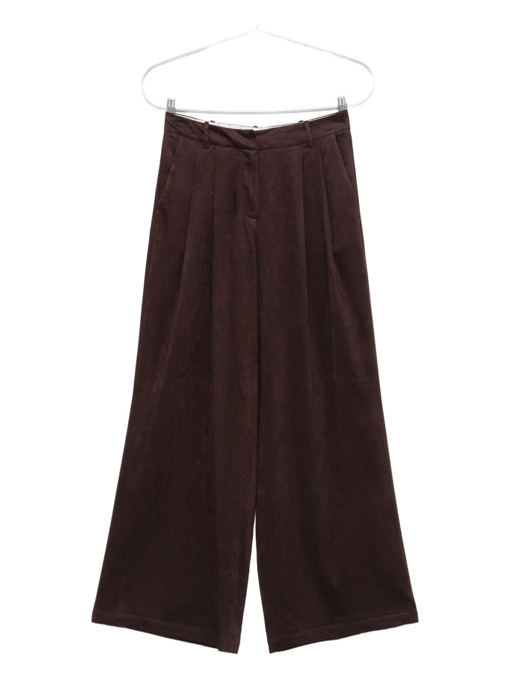 Alysi Trousers Brown — Silk‑blend Tailored Comfort