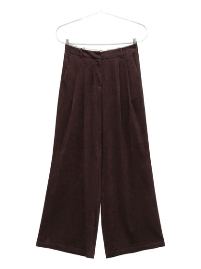 Alysi Trousers Brown — Silk‑blend Tailored Comfort